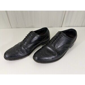 Florsheim Mens Lexington Black Leather Wingtip Oxford Dress Shoe Size 12 3E Prep